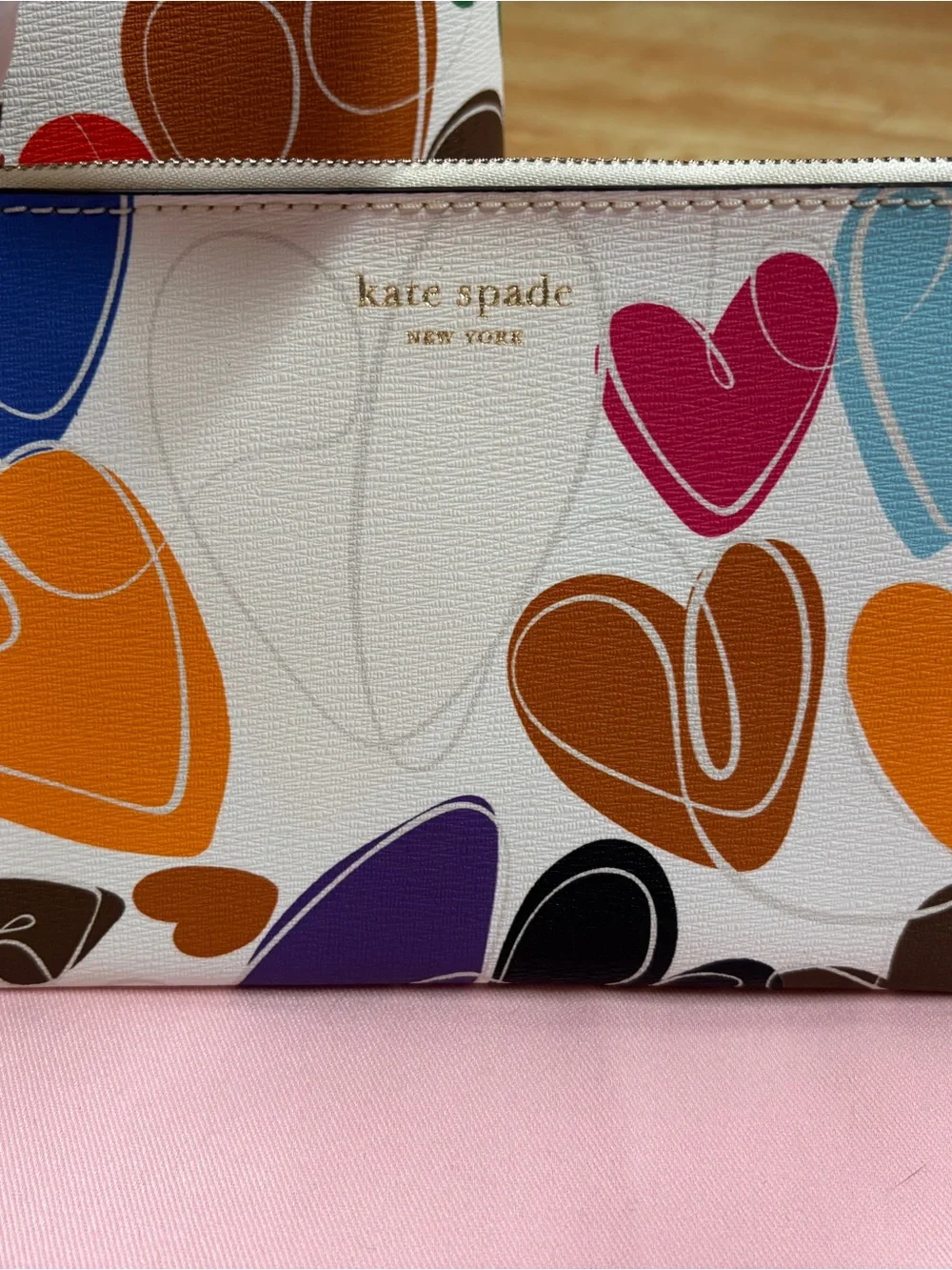 kate spade Multicolor Heart Print Tote in White